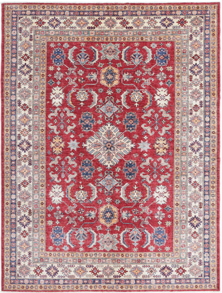 Hand Knotted Royal Kazak Wool Rug 6' 7" x 8' 8" - No. AT31388