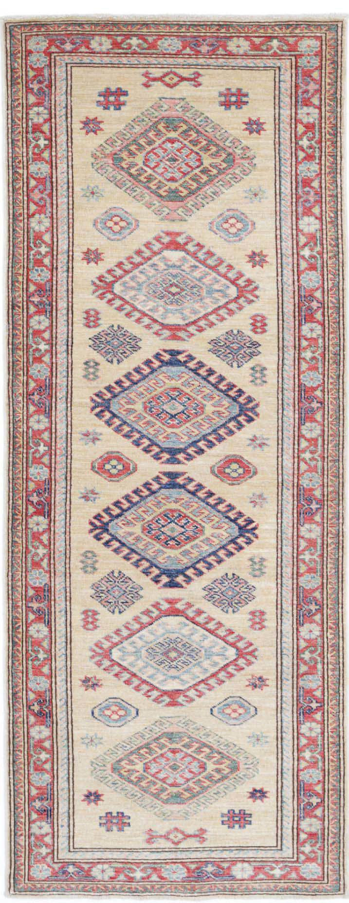 Hand Knotted Royal Kazak Wool Rug 2' 4" x 6' 5" - No. AT64493