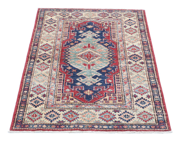 Hand Knotted Royal Kazak Wool Rug 2' 10" x 4' 2" - No. AT44684