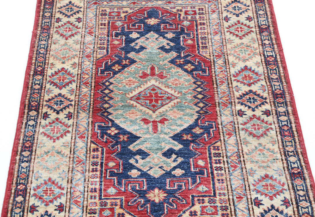 Hand Knotted Royal Kazak Wool Rug 2' 10" x 4' 2" - No. AT44684
