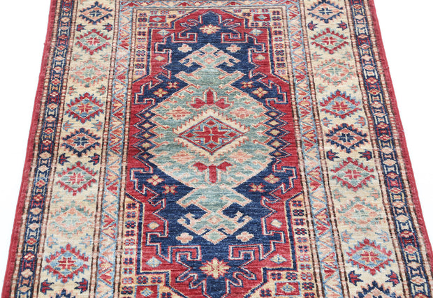 Hand Knotted Royal Kazak Wool Rug 2' 10" x 4' 2" - No. AT44684