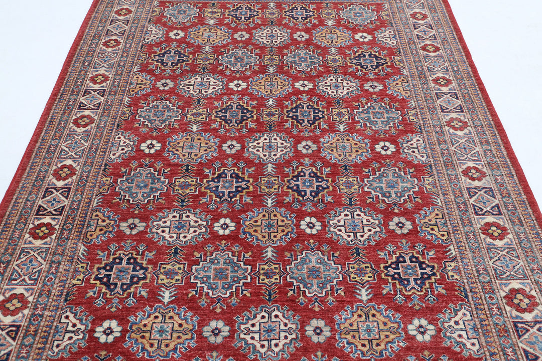 Hand Knotted Royal Kazak Wool Rug 5' 4" x 8' 2" - No. AT81279