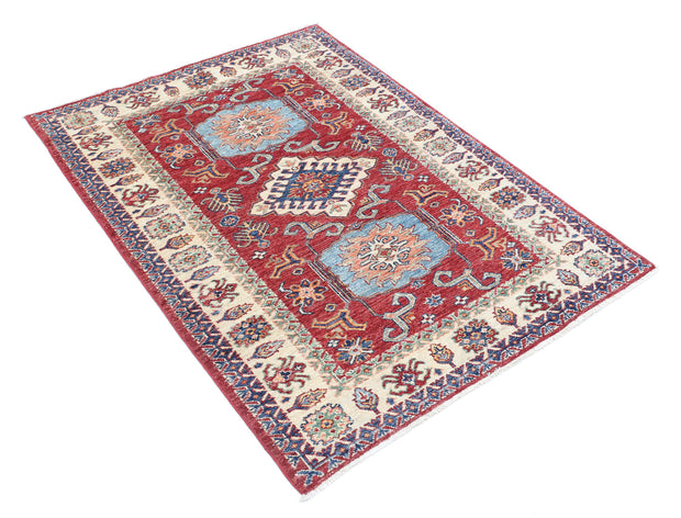 Hand Knotted Royal Kazak Wool Rug 3' 6" x 4' 9" - No. AT91334