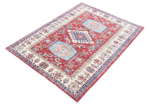 Hand Knotted Royal Kazak Wool Rug 3' 6" x 4' 9" - No. AT91334