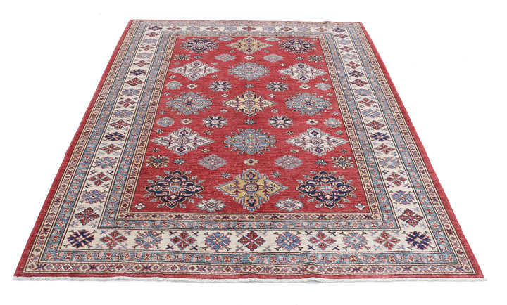 Hand Knotted Royal Kazak Wool Rug 5' 7" x 7' 6" - No. AT18406