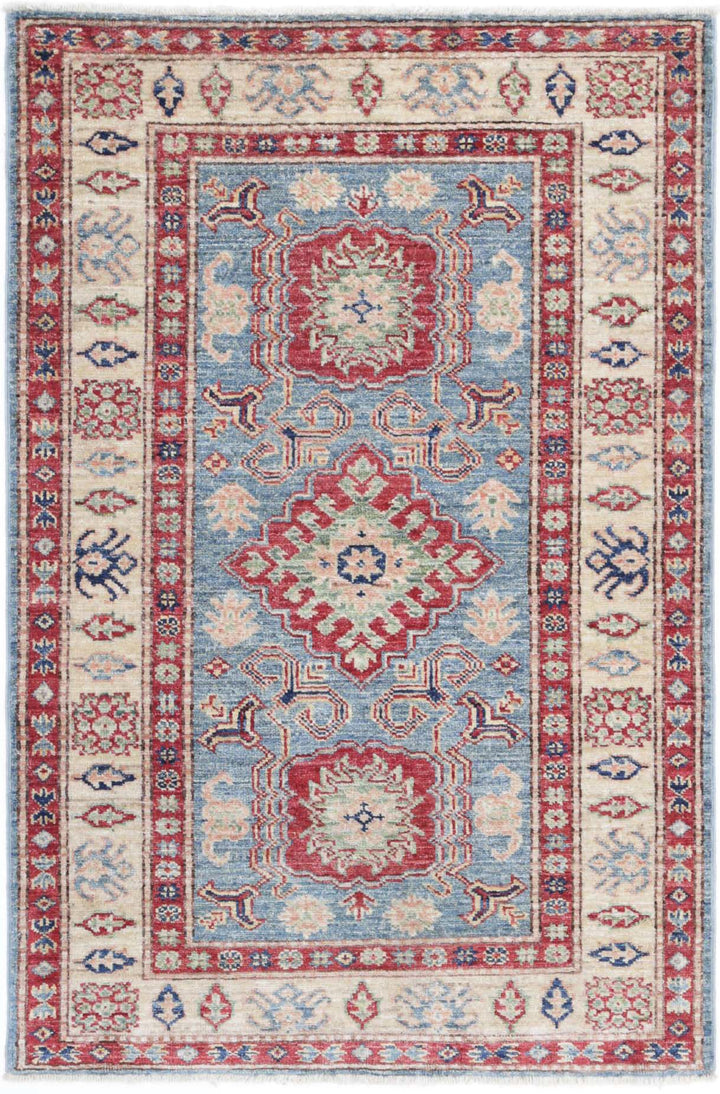 Hand Knotted Royal Kazak Wool Rug 2' 9" x 4' 2" - No. AT19104