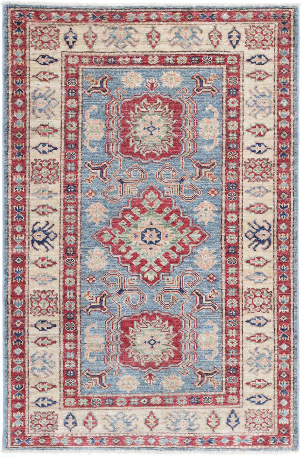 Hand Knotted Royal Kazak Wool Rug 2' 9" x 4' 2" - No. AT19104