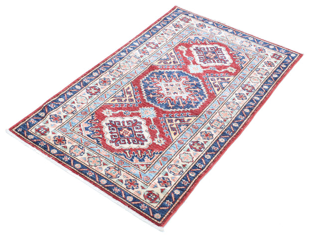 Hand Knotted Royal Kazak Wool Rug 2' 8" x 4' 2" - No. AT70037