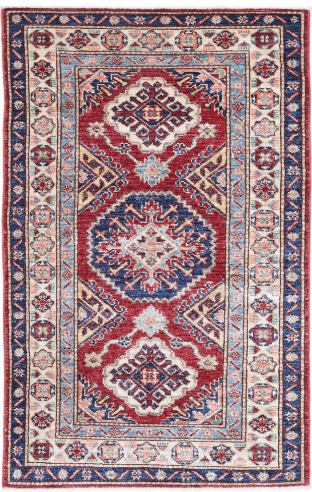 Hand Knotted Royal Kazak Wool Rug 2' 8" x 4' 2" - No. AT70037