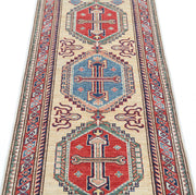 Hand Knotted Royal Kazak Wool Rug 2' 5" x 6' 7" - No. AT25665