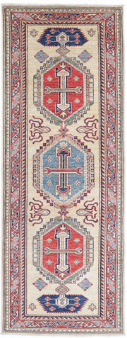 Hand Knotted Royal Kazak Wool Rug 2' 5" x 6' 7" - No. AT25665