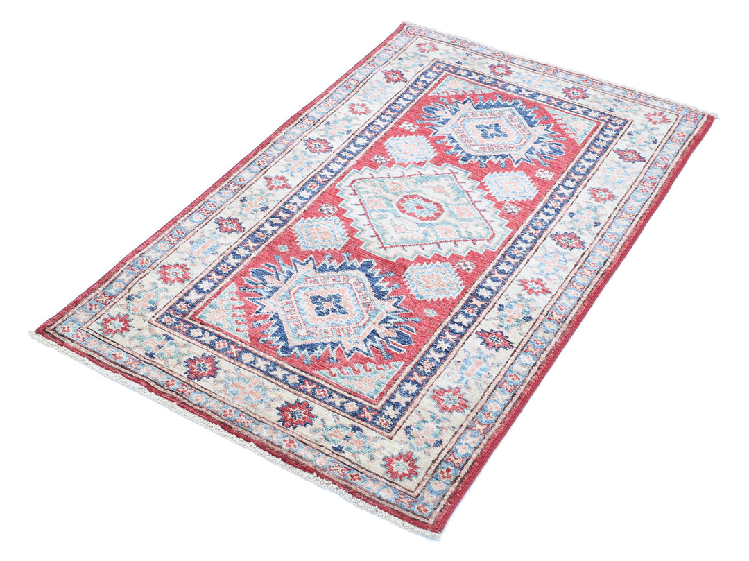 Hand Knotted Royal Kazak Wool Rug 2' 8" x 4' 4" - No. AT96482