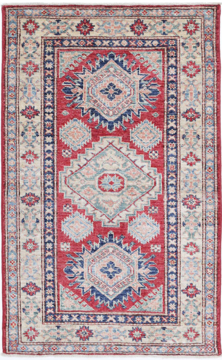 Hand Knotted Royal Kazak Wool Rug 2' 8" x 4' 4" - No. AT96482