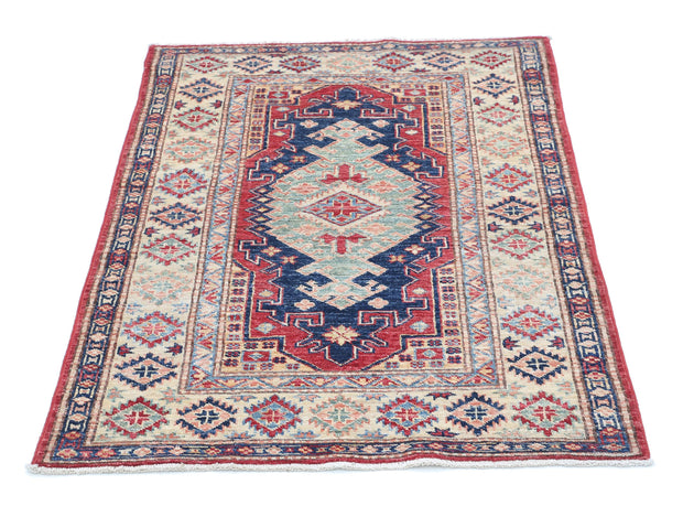 Hand Knotted Royal Kazak Wool Rug 2' 9" x 4' 1" - No. AT34850