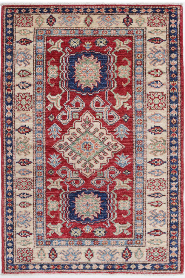 Hand Knotted Royal Kazak Wool Rug 2' 9" x 4' 2" - No. AT94308