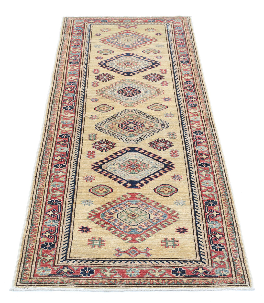 Hand Knotted Royal Kazak Wool Rug 2' 6" x 6' 4" - No. AT54063