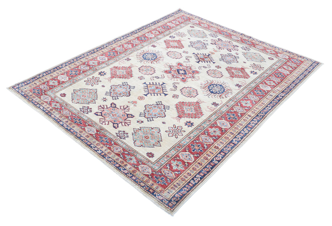 Hand Knotted Royal Kazak Wool Rug 4' 9" x 6' 3" - No. AT28976