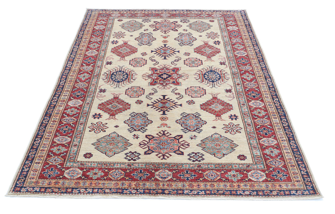 Hand Knotted Royal Kazak Wool Rug 4' 9" x 6' 3" - No. AT28976