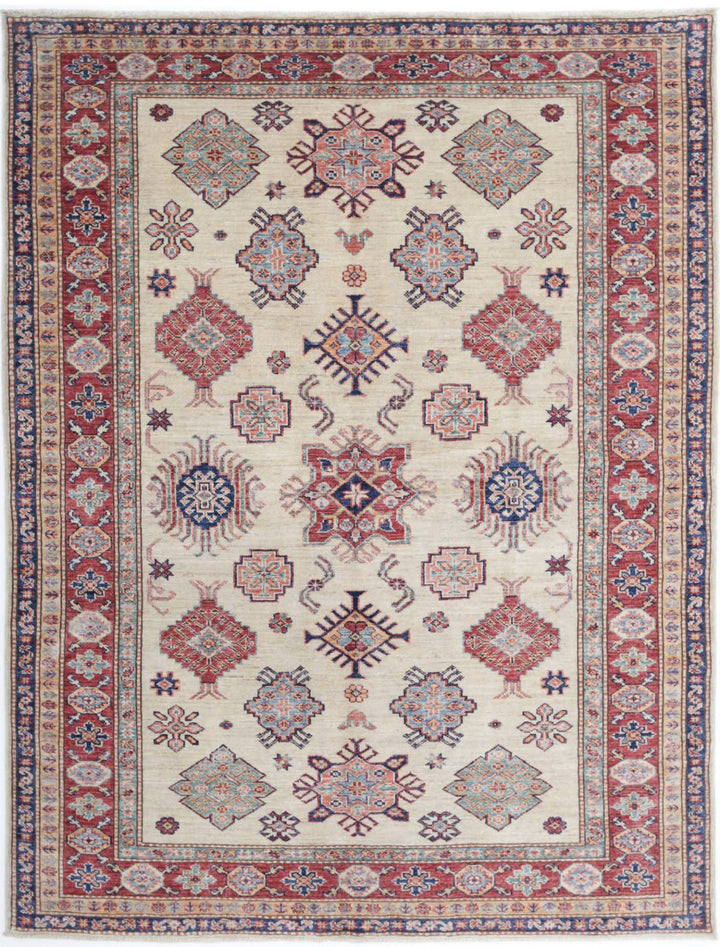 Hand Knotted Royal Kazak Wool Rug 4' 9" x 6' 3" - No. AT28976