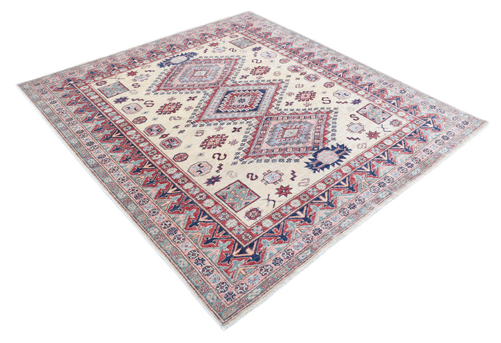 Hand Knotted Royal Kazak Wool Rug 6' 1" x 6' 6" - No. AT20278