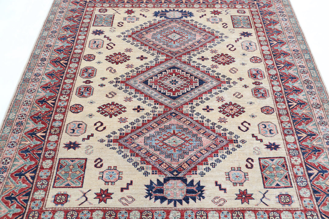 Hand Knotted Royal Kazak Wool Rug 6' 1" x 6' 6" - No. AT20278