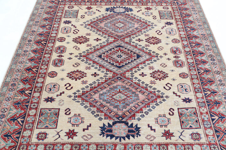 Hand Knotted Royal Kazak Wool Rug 6' 1" x 6' 6" - No. AT20278