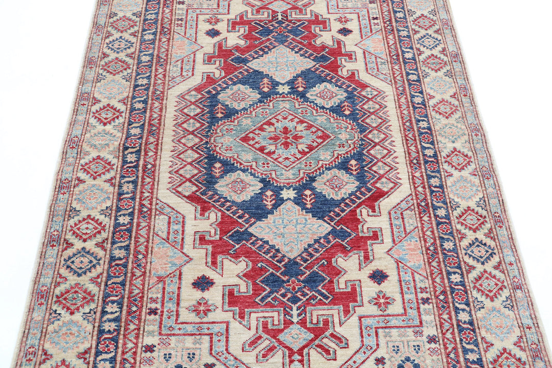 Hand Knotted Royal Kazak Wool Rug 4' 0" x 6' 2" - No. AT28282