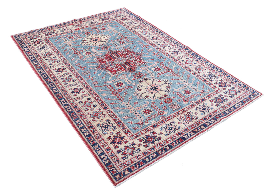 Hand Knotted Royal Kazak Wool Rug 4' 9" x 6' 5" - No. AT69991