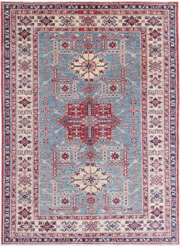 Hand Knotted Royal Kazak Wool Rug 4' 9" x 6' 5" - No. AT69991