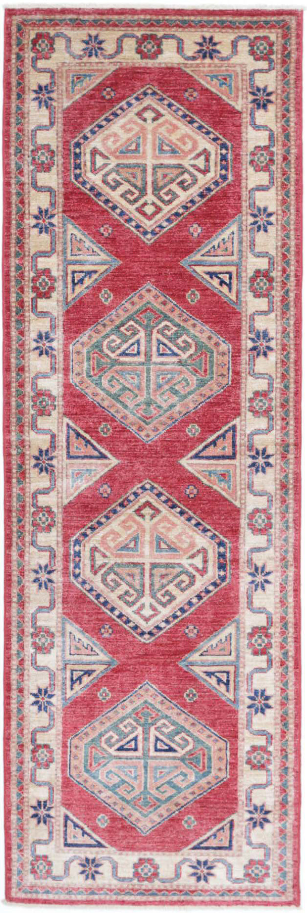 Hand Knotted Royal Kazak Wool Rug 2' 1" x 6' 6" - No. AT20991