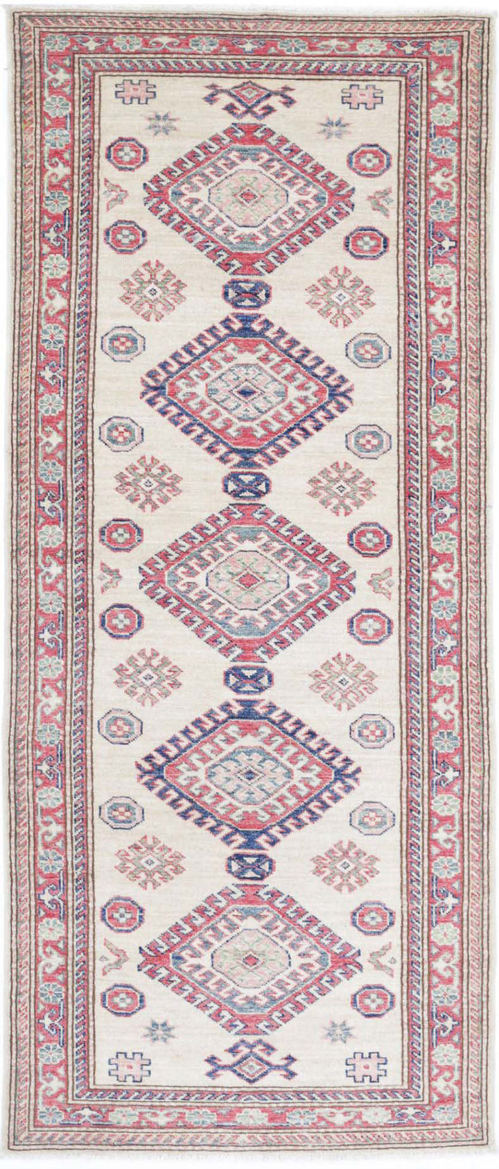 Hand Knotted Royal Kazak Wool Rug 2' 7" x 6' 5" - No. AT82809