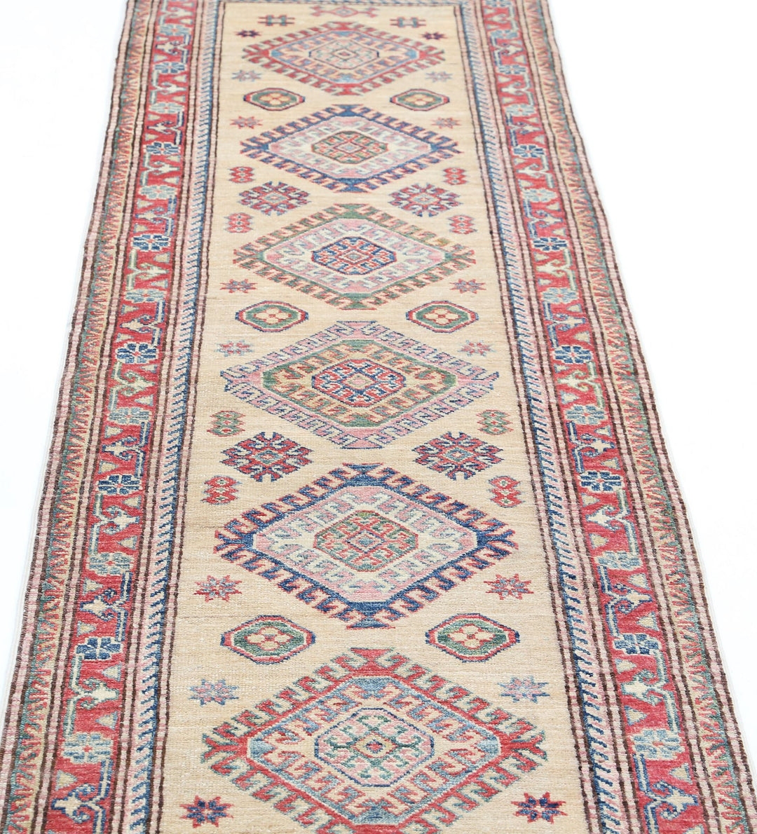 Hand Knotted Royal Kazak Wool Rug 2' 3" x 7' 4" - No. AT32203