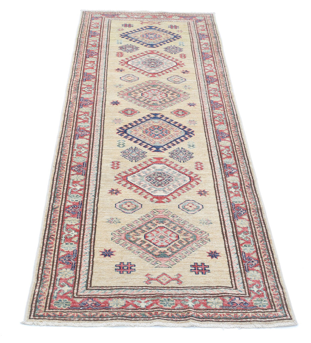 Hand Knotted Royal Kazak Wool Rug 2' 4" x 6' 10" - No. AT12926