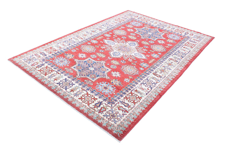 Hand Knotted Royal Kazak Wool Rug 5' 9" x 8' 5" - No. AT10129