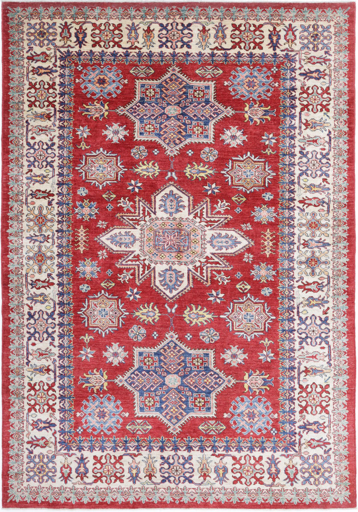 Hand Knotted Royal Kazak Wool Rug 5' 9" x 8' 5" - No. AT10129