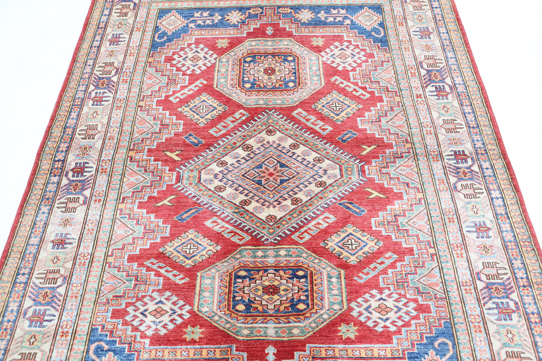 Hand Knotted Royal Kazak Wool Rug 4' 10" x 6' 6" - No. AT83236