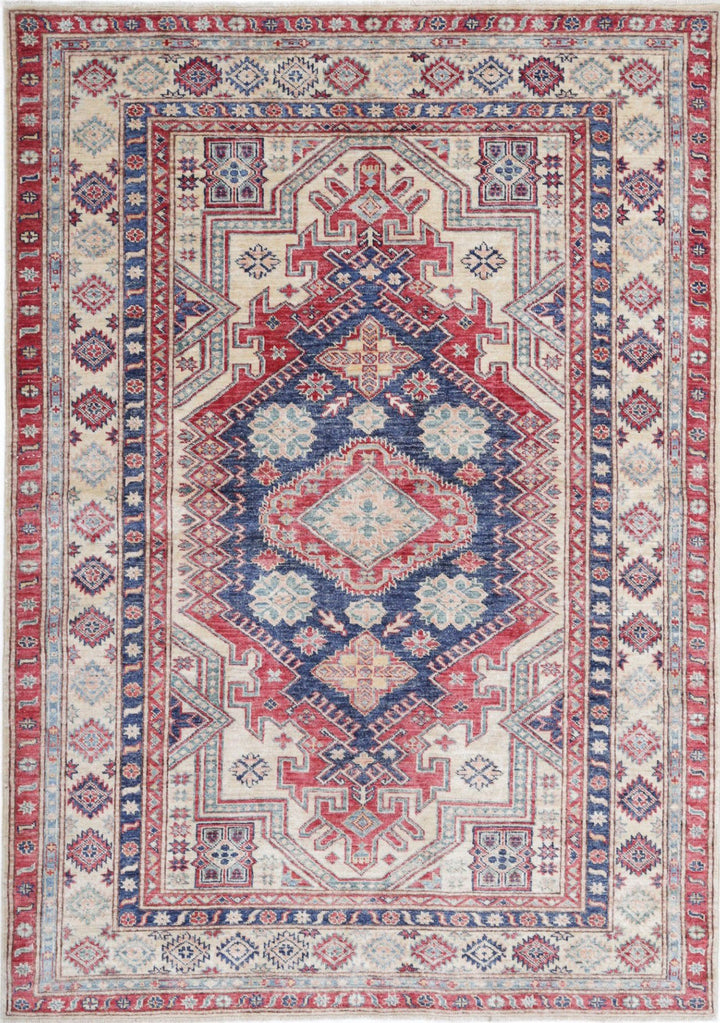 Hand Knotted Royal Kazak Wool Rug 4' 8" x 6' 8" - No. AT37734