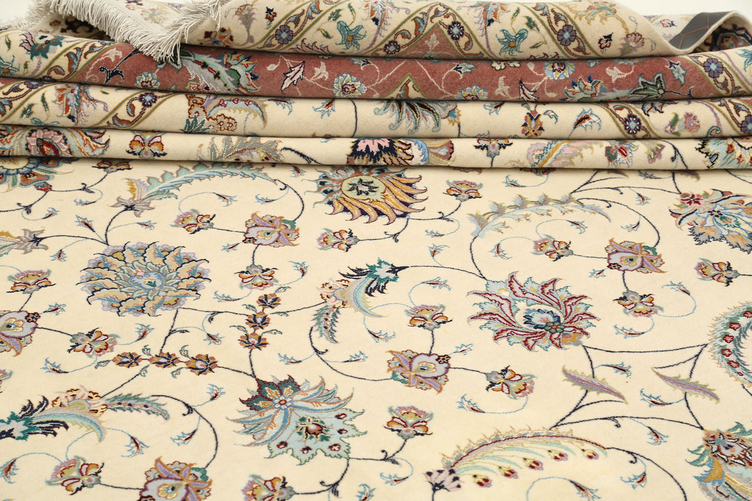 Hand Knotted Masterpiece Persian Tabriz Fine Faragi Wool Rug 13' 0" x 16' 11" - No. AT40013