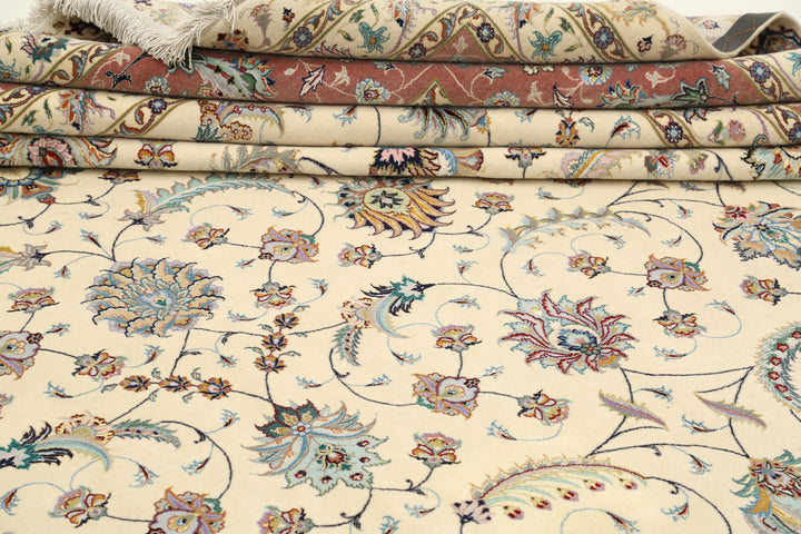 Hand Knotted Masterpiece Persian Tabriz Fine Faragi Wool Rug 13' 0" x 16' 11" - No. AT40013