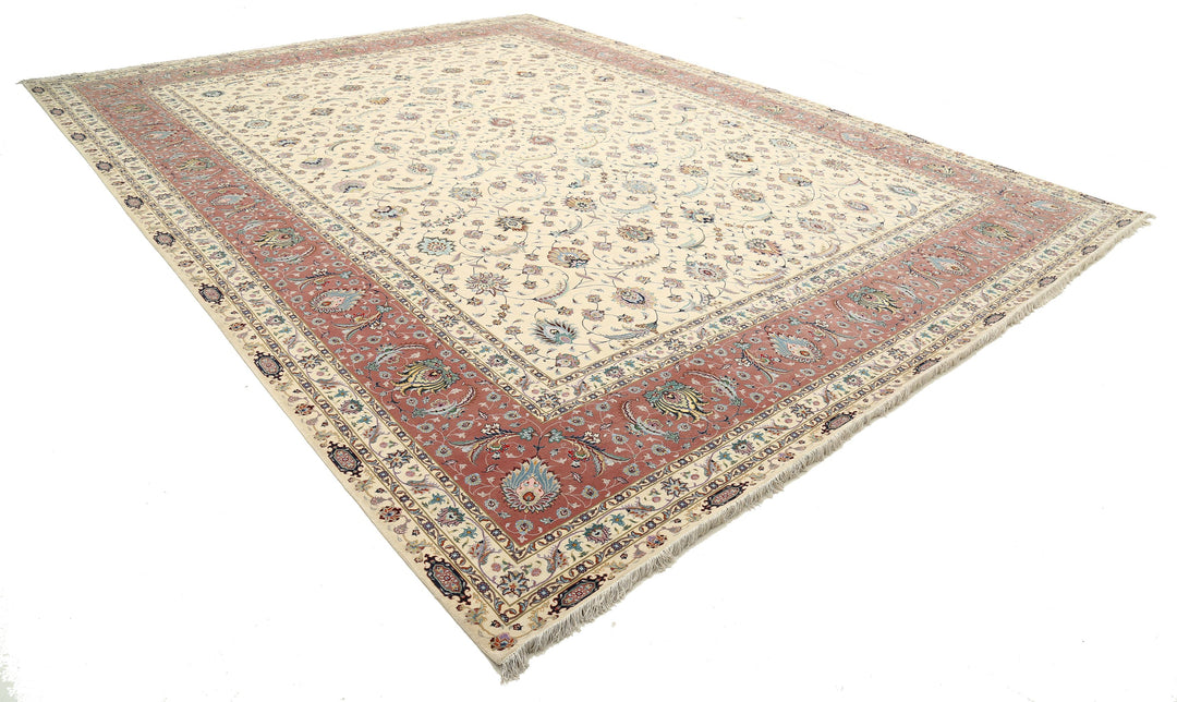 Hand Knotted Masterpiece Persian Tabriz Fine Faragi Wool Rug 13' 0" x 16' 11" - No. AT40013