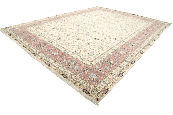 Hand Knotted Masterpiece Persian Tabriz Fine Faragi Wool Rug 13' 0" x 16' 11" - No. AT40013