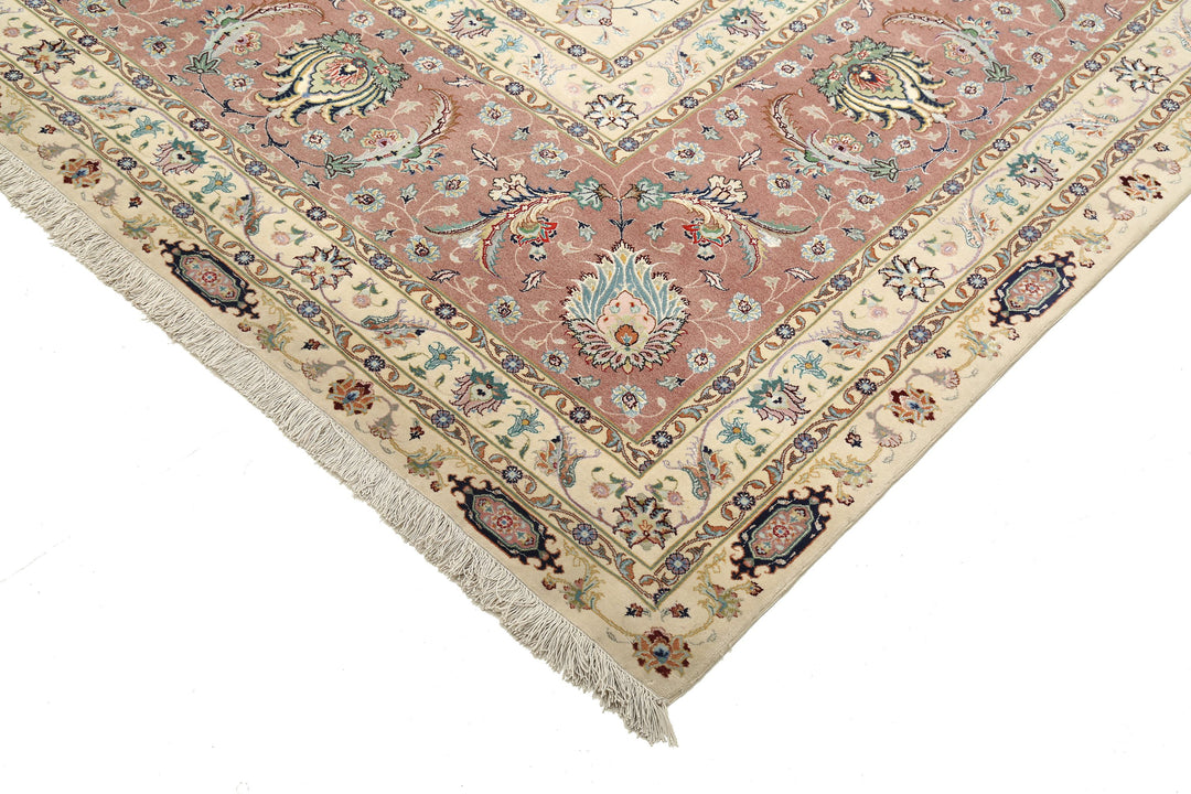 Hand Knotted Masterpiece Persian Tabriz Fine Faragi Wool Rug 13' 0" x 16' 11" - No. AT40013