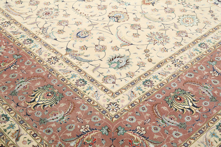 Hand Knotted Masterpiece Persian Tabriz Fine Faragi Wool Rug 13' 0" x 16' 11" - No. AT40013