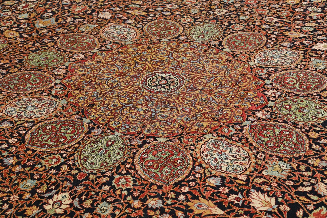 Hand Knotted Masterpiece Persian Tabriz Fine Sheikh Safi Wool Rug 14' 9" x 23' 7" - No. AT54972