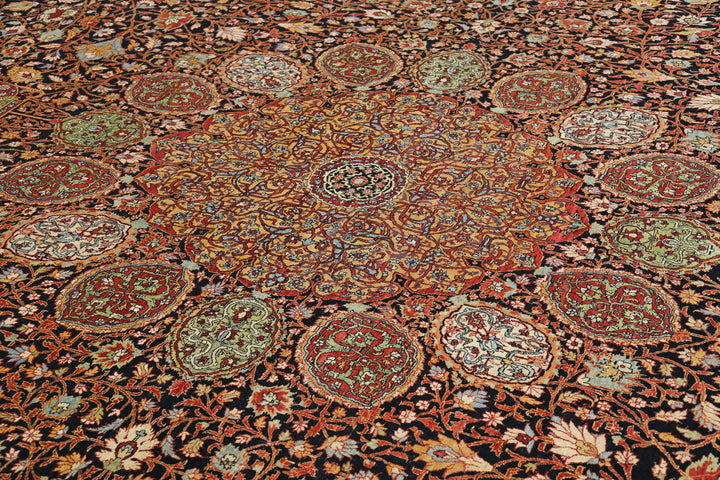 Hand Knotted Masterpiece Persian Tabriz Fine Sheikh Safi Wool Rug 14' 9" x 23' 7" - No. AT54972