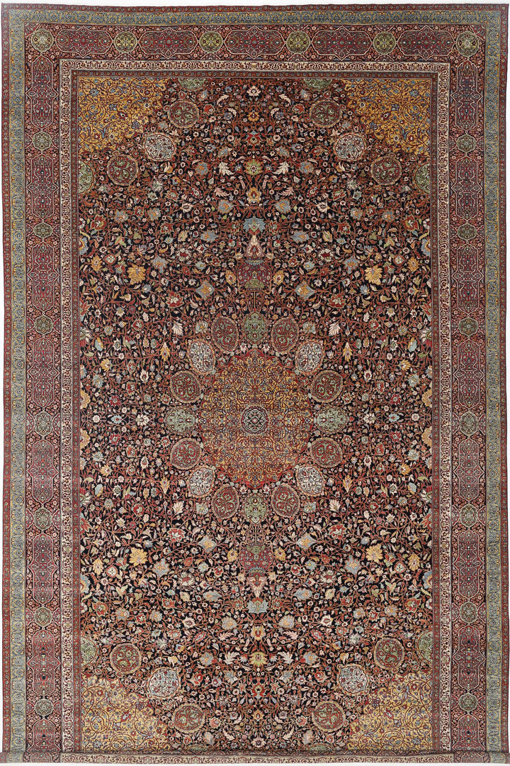 Hand Knotted Masterpiece Persian Tabriz Fine Sheikh Safi Wool Rug 14' 9" x 23' 7" - No. AT54972