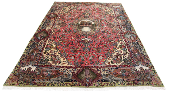 Hand Knotted Masterpiece Persian Tabriz Fine Wool Rug 6' 8" x 10' 10" - No. AT54664