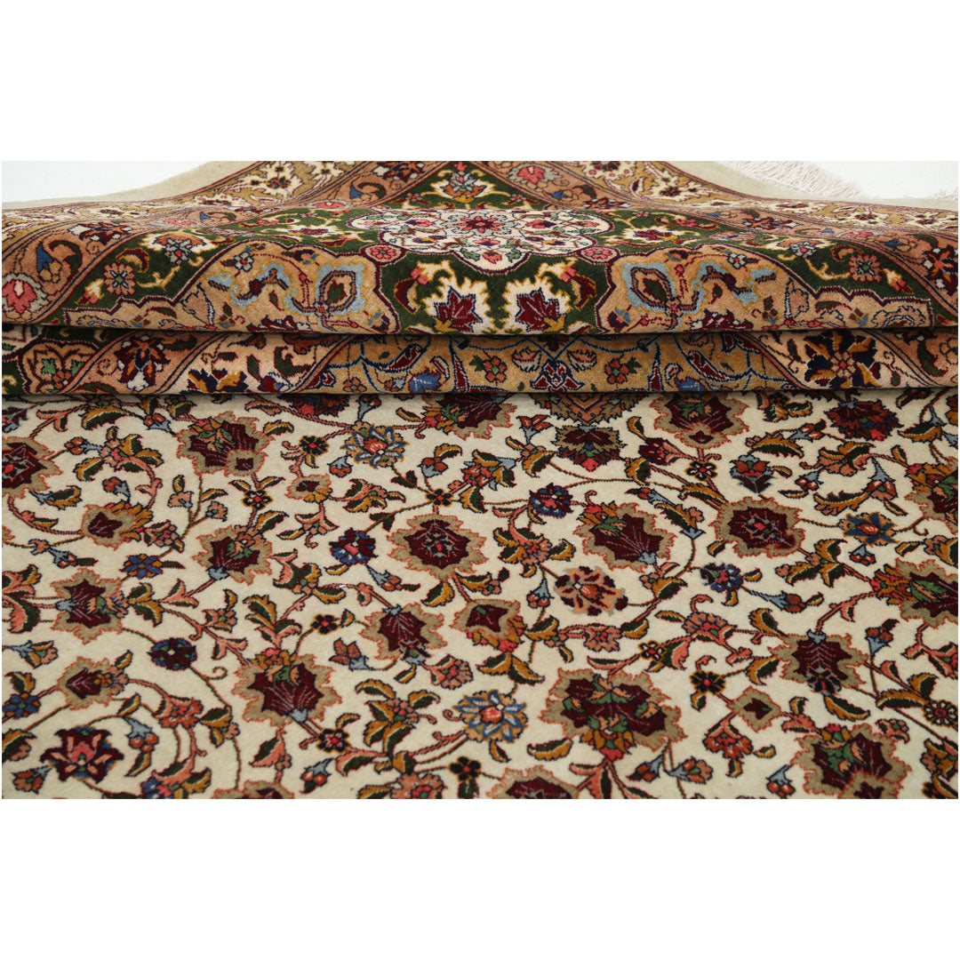 Hand Knotted Masterpiece Persian Tabriz Fine Sheikh Safi Wool & Silk Rug 11' 1" x 16' 0" - No. AT92492