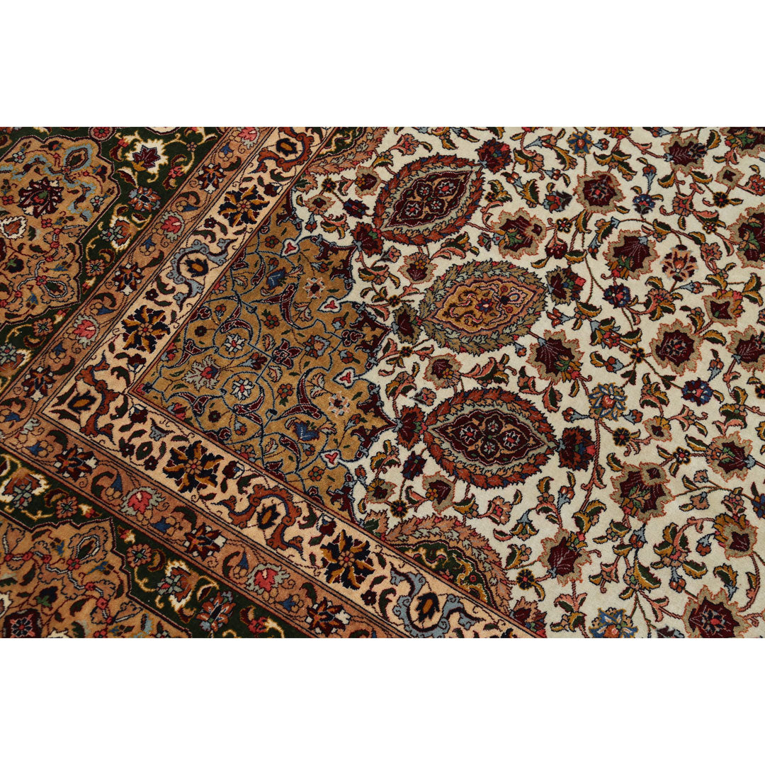 Hand Knotted Masterpiece Persian Tabriz Fine Sheikh Safi Wool & Silk Rug 11' 1" x 16' 0" - No. AT92492