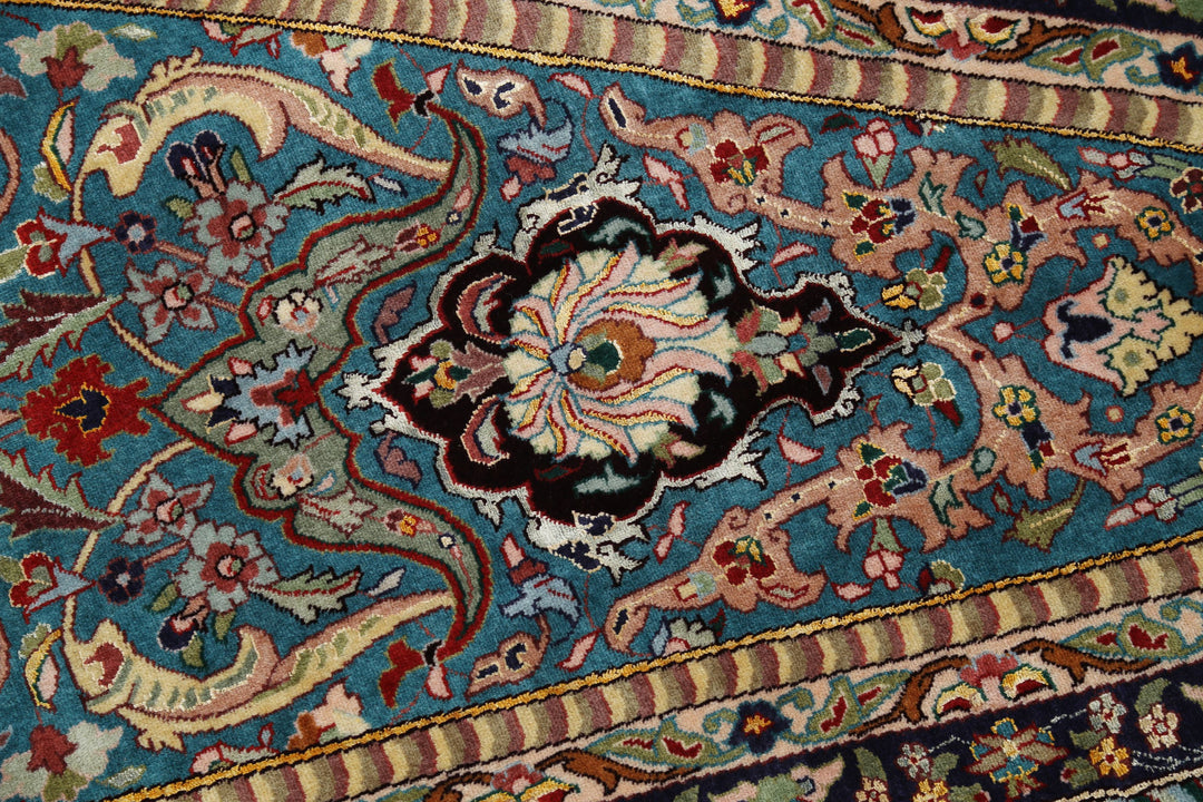 Hand Knotted Masterpiece Persian Tabriz Fine Wool & Silk Rug 9' 8" x 13' 4" - No. AT69303